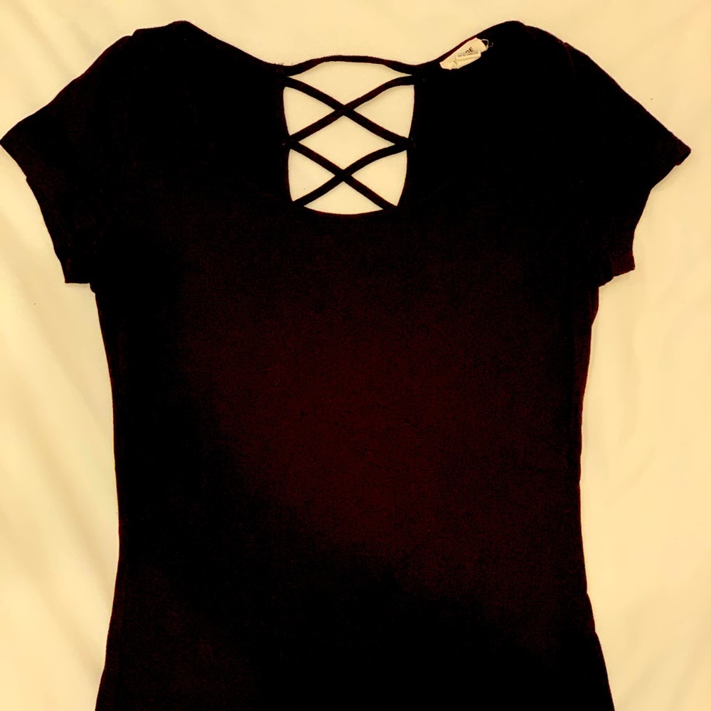 Garage Cross Back Black Tee